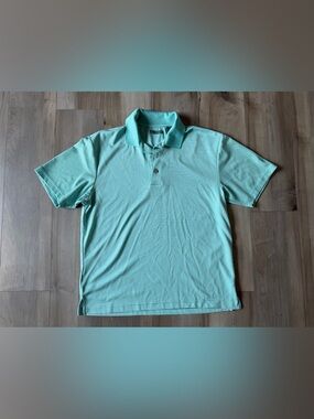 Men's Mint Green Striped Golf Polo Shirt